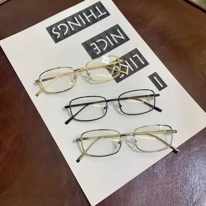 Y2K Harajuku petites lunettes à monture carrée femmes rétro lunettes en métal lunettes claires lunet