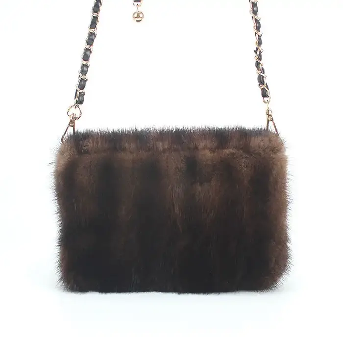 Sac classique en vraie fourrure de vison pour femmes