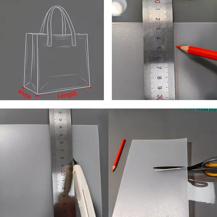 3 inserts rectangulaires en plastique pour fonds de sacs