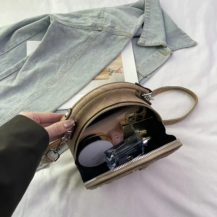 Sac à Main Rond Rétro à Bandoulière pour Femme