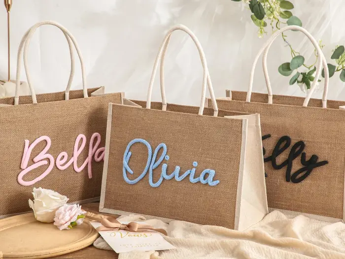 Sac fourre-tout en toile de jute personnalisé