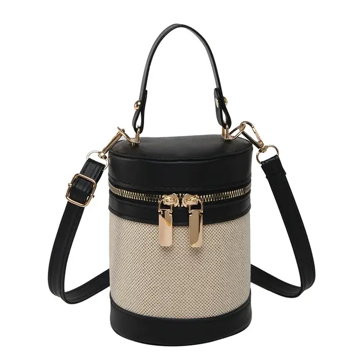 Nouveau style coréen sac seau en lin tendance pour femmes sac de maquillage imprimé léopard sac à bandoulière mode sac