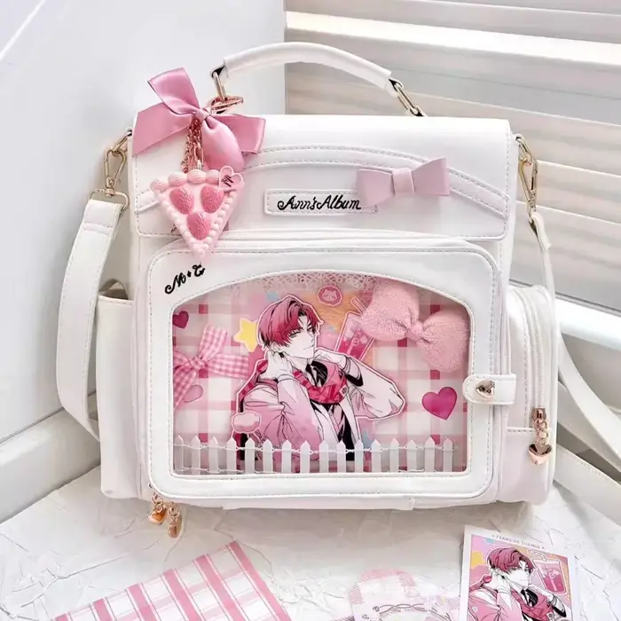 Mode arc Original Mochilas Mujer mignon rétro Mochila carré Ita sac Transparent Bolsas multi-fonction Jk sac à dos