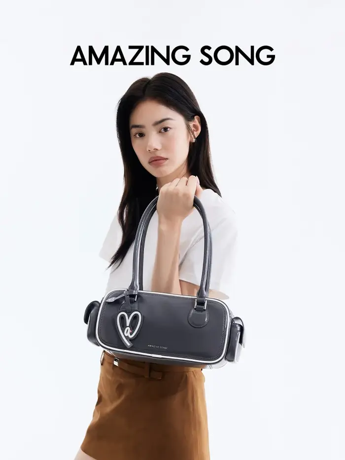 Sac à bandoulière linéaire style bowling classique rétro chic BGT Amazing Song Toast Bag