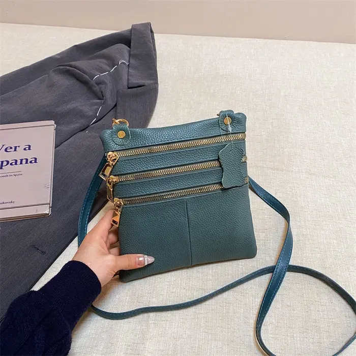 Sac à bandoulière de luxe en cuir véritable pour femmes