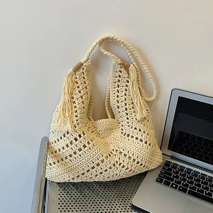 Sac fourre-tout tissé FOXER pour femme, nouvelle collection été 2026, sac de voyage à bandoulière po
