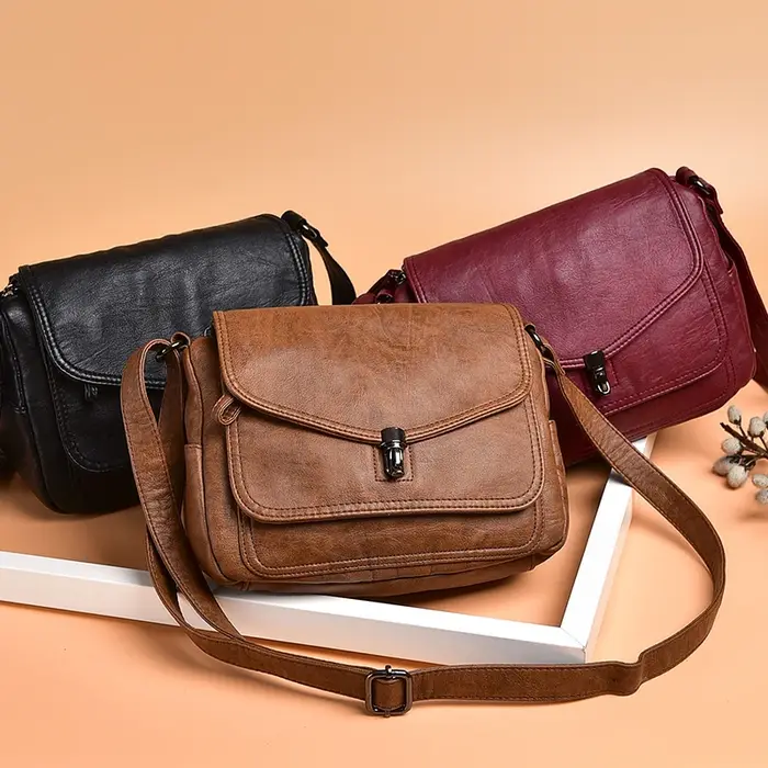 Sacs à main de luxe en cuir souple vintage pour femmes