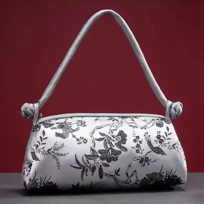 Sac à main brodé argenté pour femme, pochette de soirée, sac de mariée, haute qualité, mode