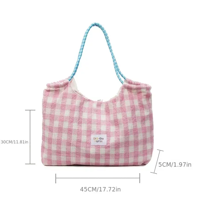 Nouveau sac fourre-tout à bandoulière à carreaux