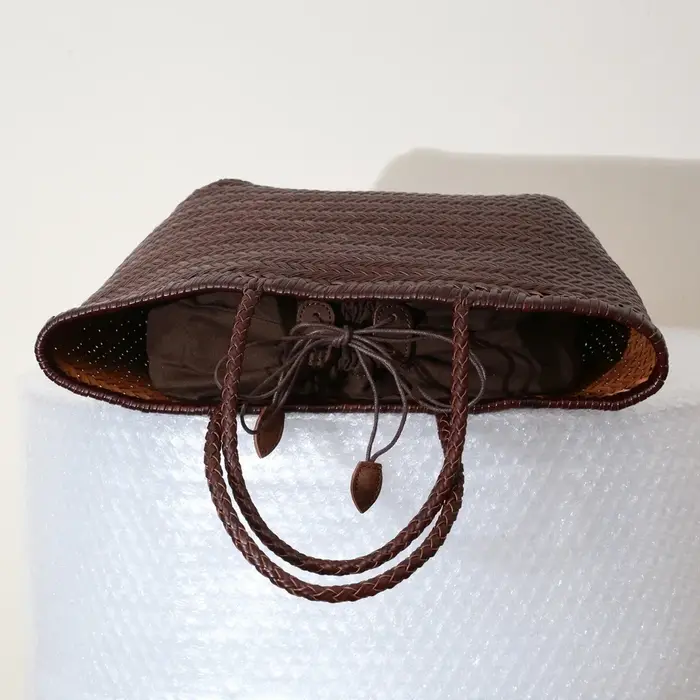 Sacs à main femmes en cuir véritable sac à bandoulière tissage sac à provisions décontracté Vintage grand fourre-tout