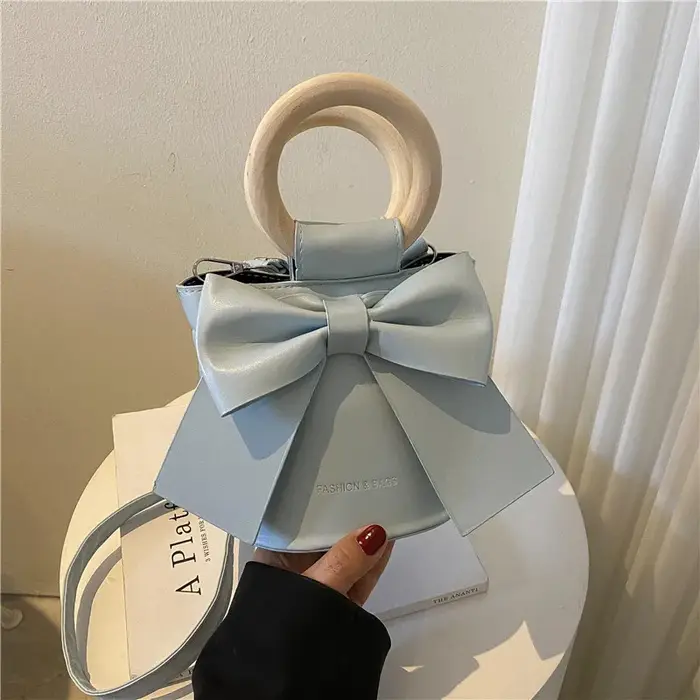 Mini sac à main rond en cuir PU pour femmes