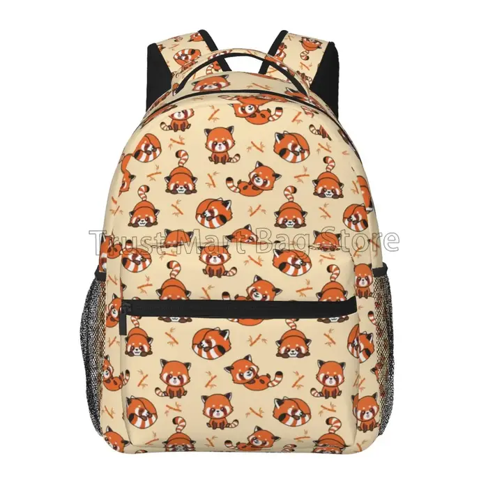 Sac à dos mignon Panda rouge raton laveur adultes sac d'école décontracté collège sac voyage fermetu