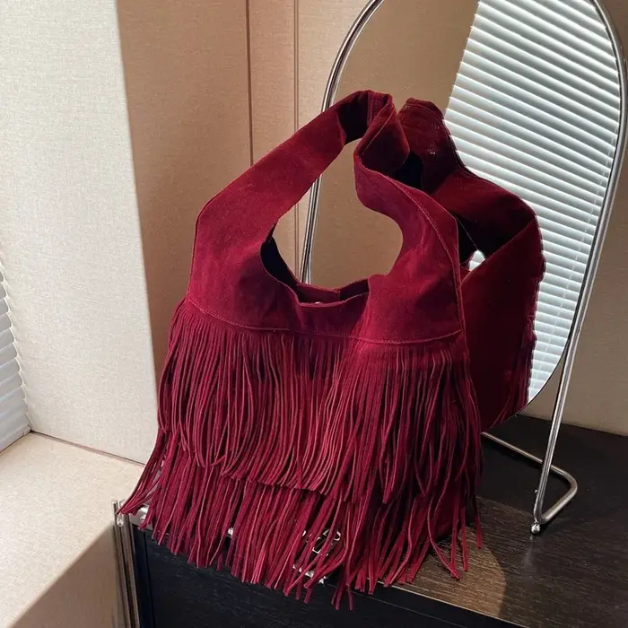 Sac à bandoulière en faux daim pour femme