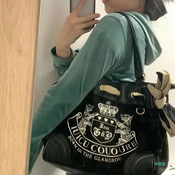 Sac à Main à Poignée Supérieure en Denim Bleu et Rose pour Femme