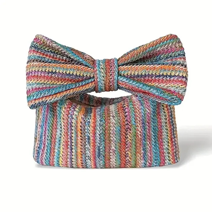 Sac de plage bohème en paille tressée pour femme