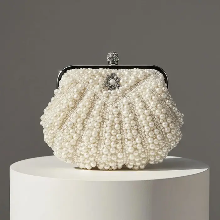 Perle pochettes femmes sac à main dames blanc sacs
