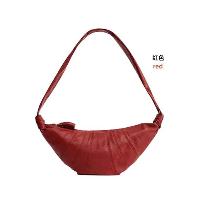 Sac LECroissant en cuir PU, sac à bandoulière et sac de poitrine, sac sous le bras en cuir PU textur