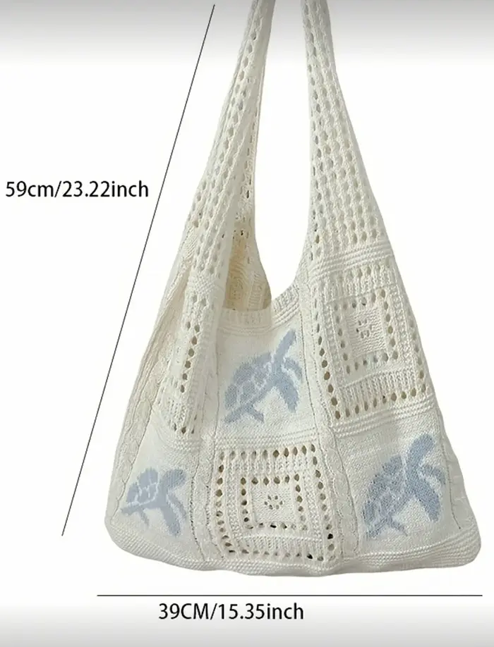 Sac fourre-tout d'été pour femme – Design crocheté avec motif tortue