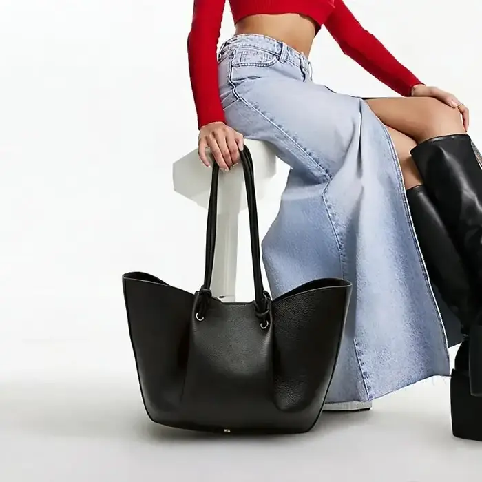 Sac fourre-tout pour femme PG, couleur unie, cuir souple, style extrêmement simple, sensation de dét