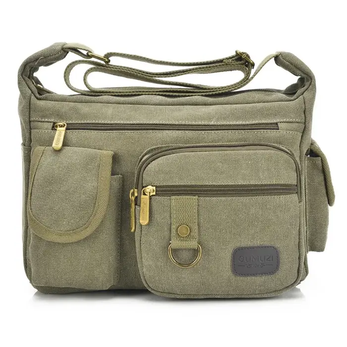 Sac à bandoulière d'extérieur de grande capacité, sac de rangement d'escalade réglable en toile, sac