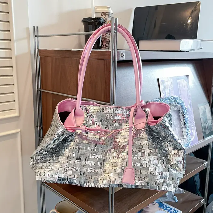 Sacs fourre-tout décontractés à sequins grande capacité