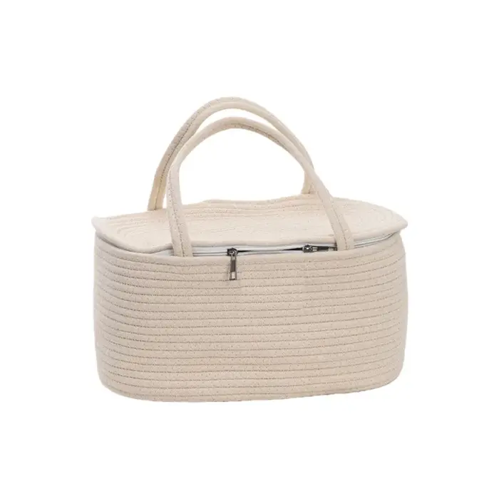Sac à main momie en corde de fil de coton, grande capacité pour le rangement des couches/jouets, pan