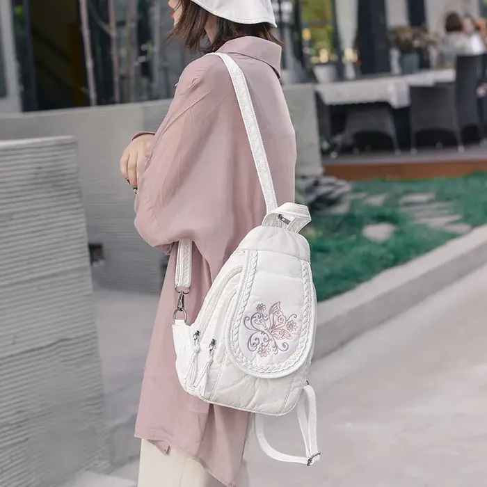 Mini sacs à dos brodés pour femmes