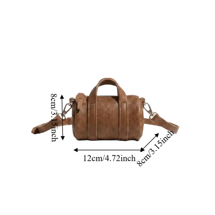 Sac Mini Niche Marron en PU Style Rétro Vintage
