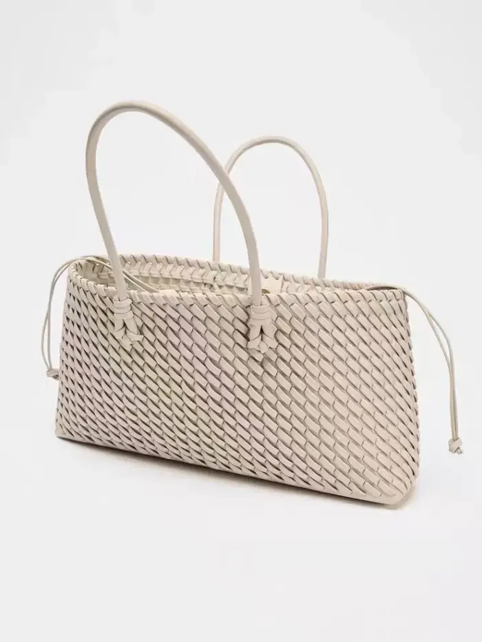 Sacs à main de luxe tissés en cuir végétalien pour femmes