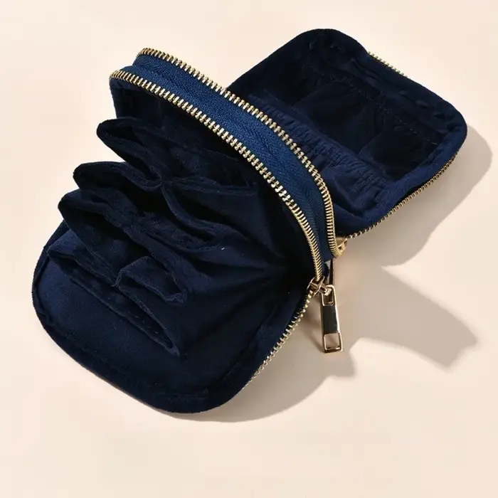 Pochette à bijoux double couche pour voyage