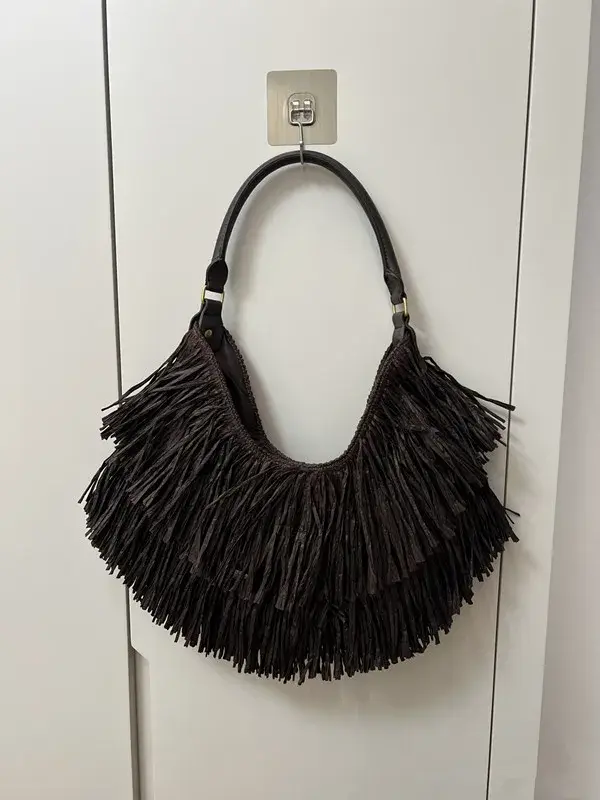 Sac fourre-tout bohème vintage à franges