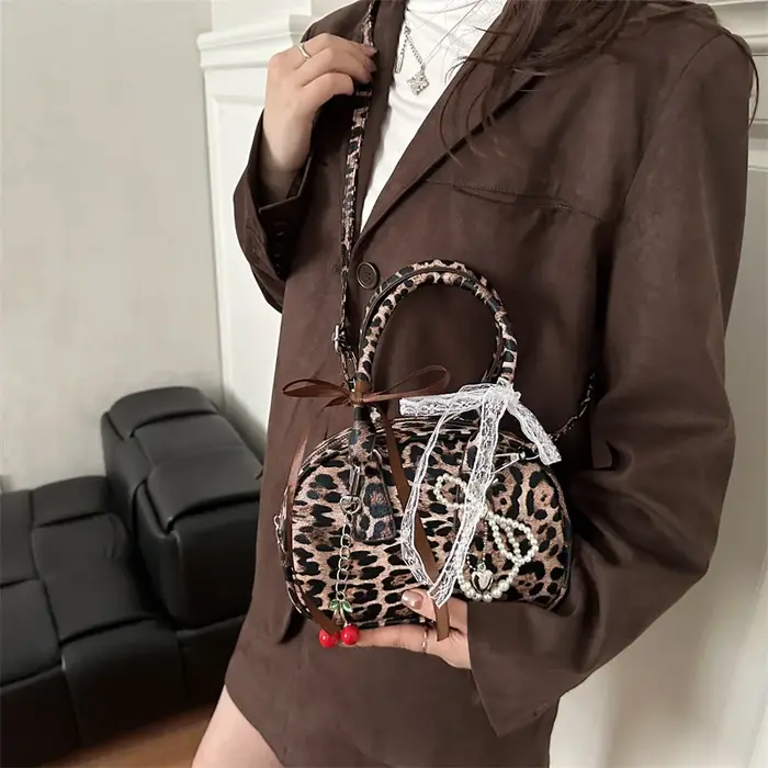 Sacs à bandoulière en PU léopard vintage pour femmes