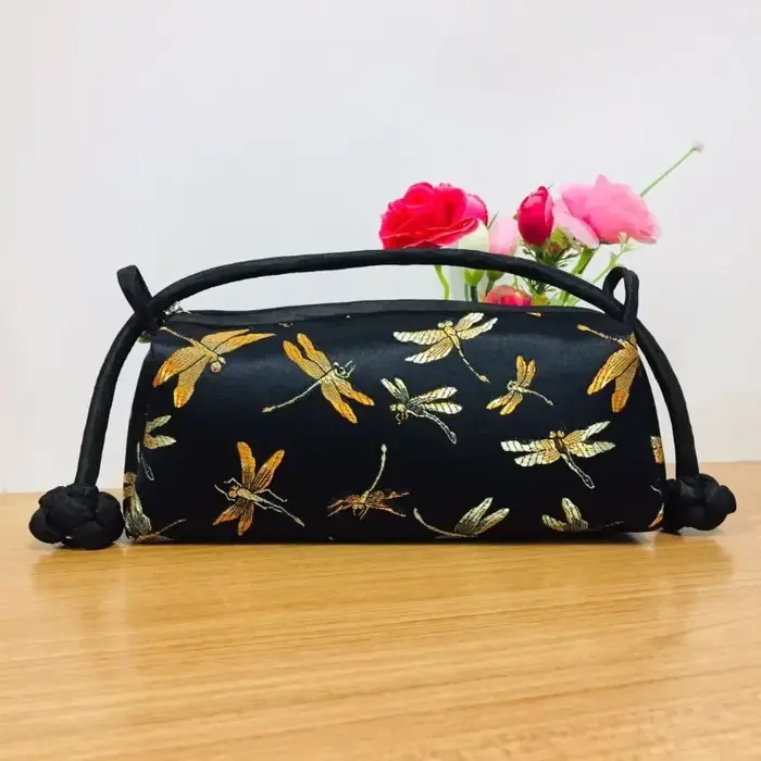 Mode luxe Style chinois sac en soie femmes sac à main japonais