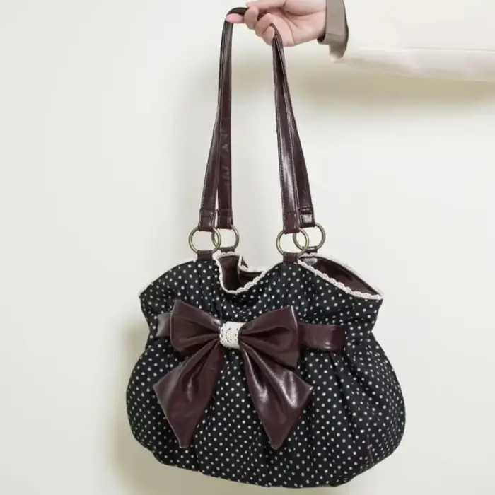 Sac fourre-tout à motif de pois pour femmes