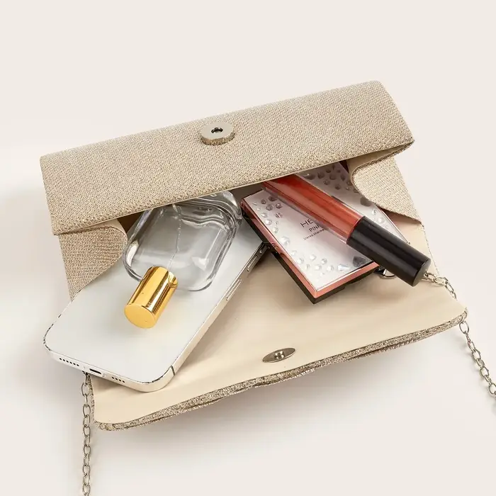 Nouvelle Pochette de Soirée Plissée Tendance en Satin