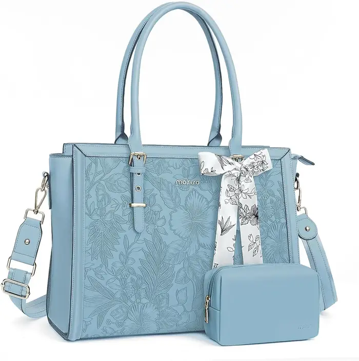 MOSISO sacs fourre-tout 15.6 17.3 pouces pour grande capacité étanche en cuir PU pour femmes sac d'affaires bureau Design dames mode