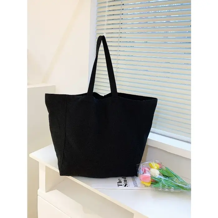 Sac fourre-tout en toile de couleur unie