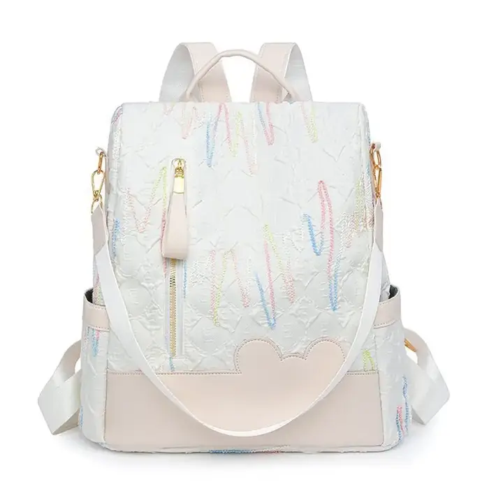 Sac à dos brodé à la mode pour femmes, Style coréen Ins Simple Shopping, sac à bandoulière de Style