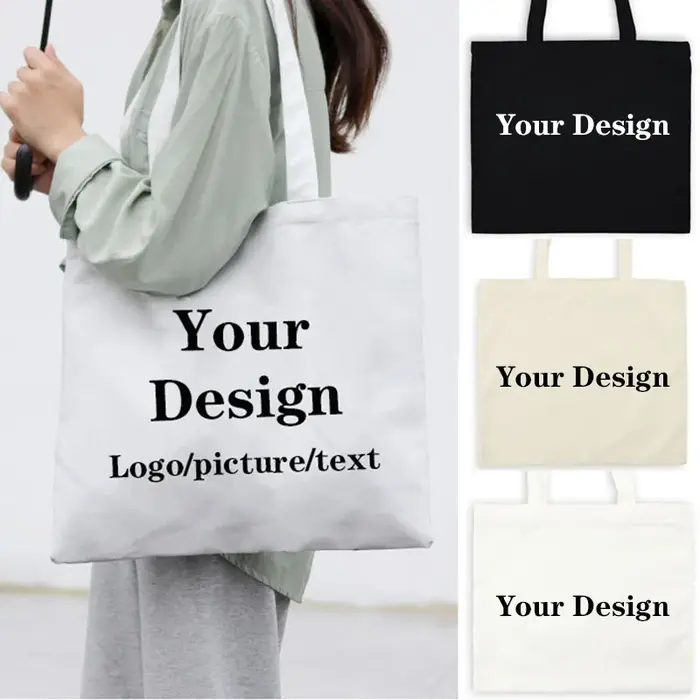 Sac fourre-tout personnalisé ajoutez votre texte/Logo/image sacs à provisions de conception originale sac à main avec