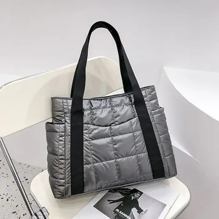 Sacs d'hiver sacs spatiaux espace rembourré femmes sacs à bandoulière hiver grande capacité sacs à main concepteur en Nylon coton chaud fourre-tout solide