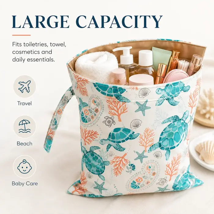 Sac étanche à imprimé tortue
