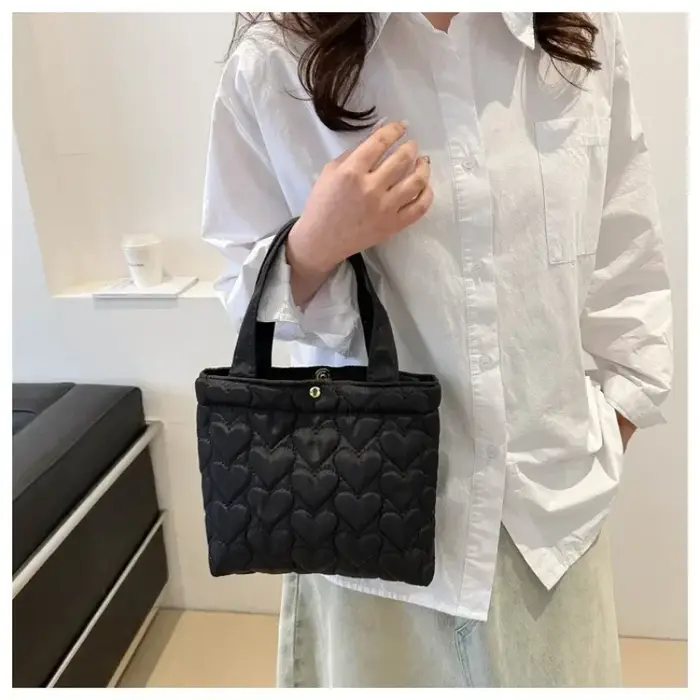 Sac à bandoulière bouffant pour femmes, fourre-tout rembourré en coton doux, sac à main matelassé, s