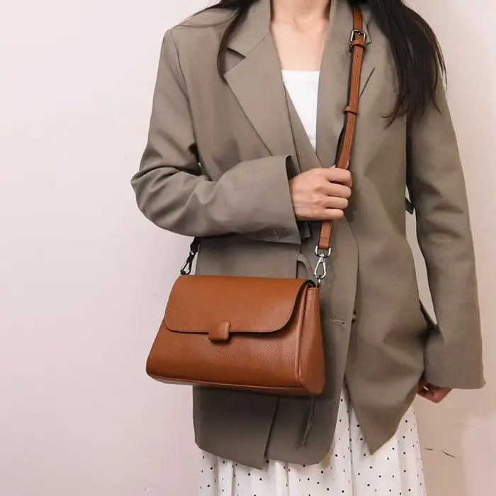Sac fourre-tout en cuir véritable pour femmes