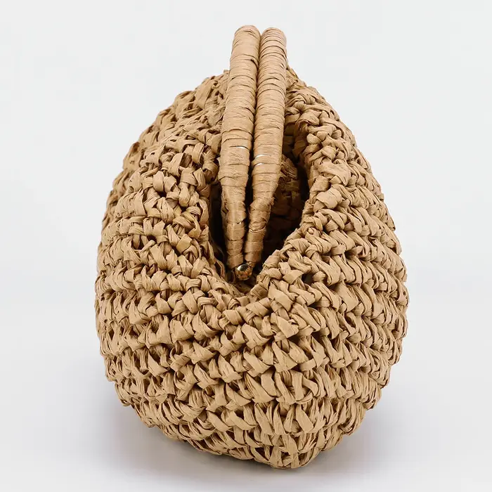 Sac en paille tissé pour femmes, sac à bandoulière élégant avec sangle en chaîne, sac à bandoulière de grande capacité, sac à main tissé de couleur unie pour voyage en plein air