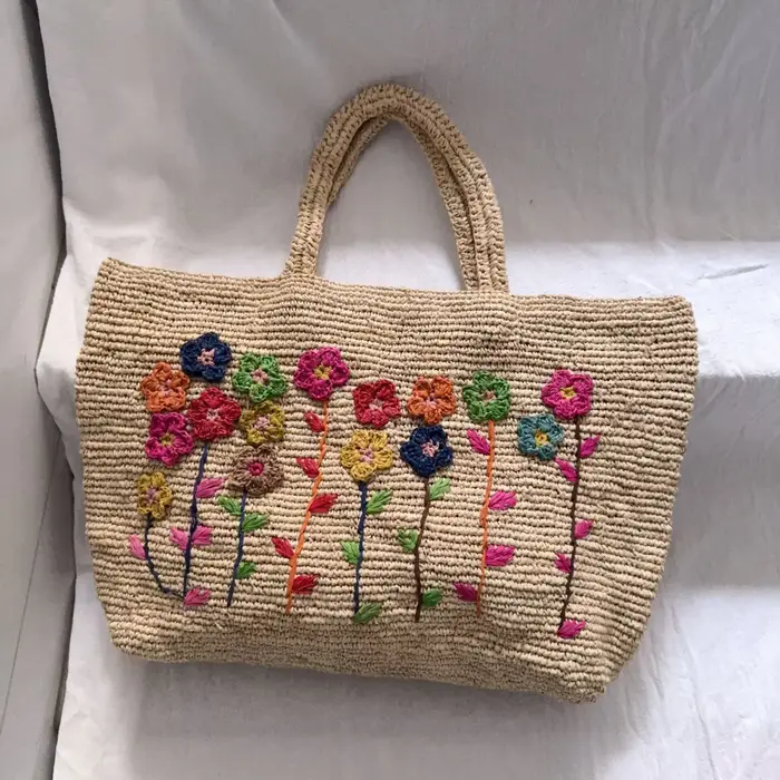 2025 raphia 3d Rose sac à main tissé à la main crochet sacs de plage pour femmes sac à bandoulière à