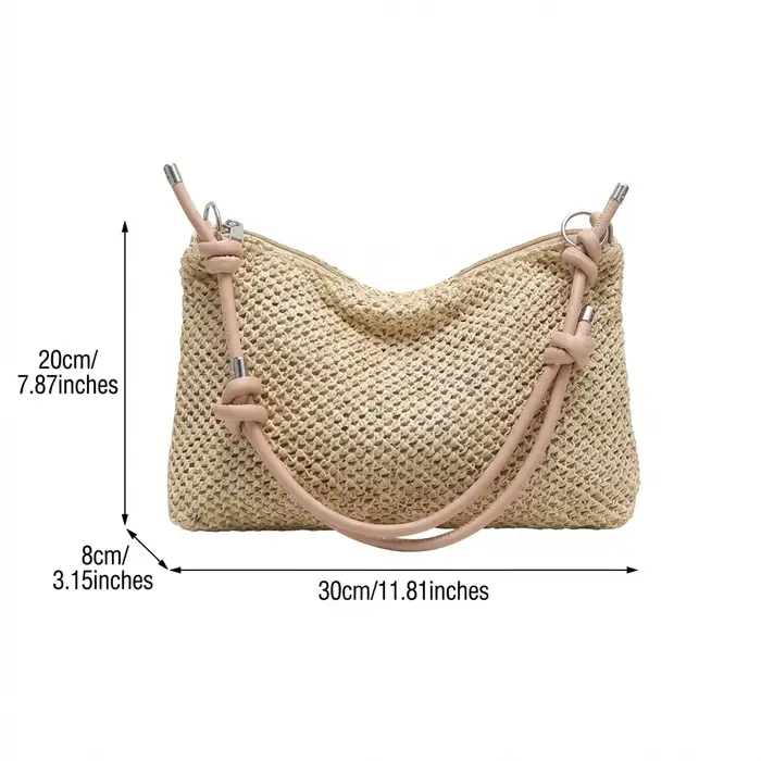 Sac à bandoulière en paille pour femmes