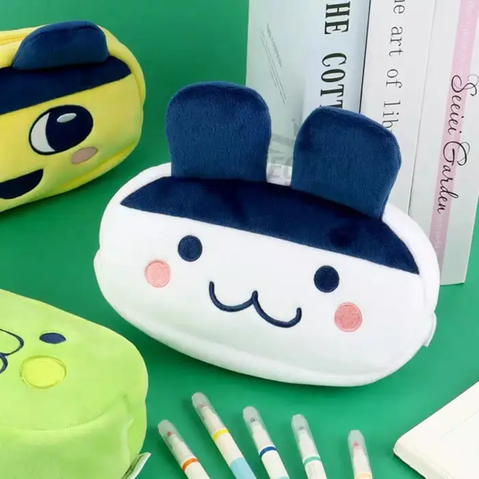 Sac Opp Kawaii Mamejji, sac à stylos en peluche, sac à cosmétiques Morino à grande bouche, jouet de 