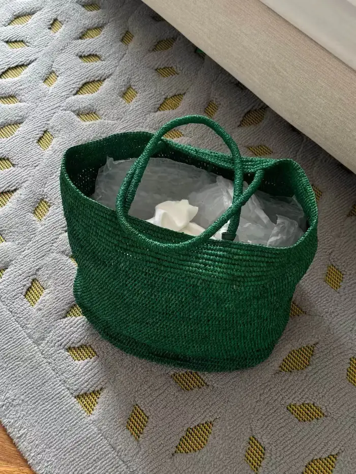 Grand sac fourre-tout en rotin tressé à la main pour femmes