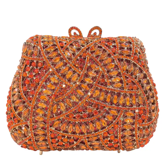 Boutique De FGG Sacs à main de soirée rayés orange pour femmes