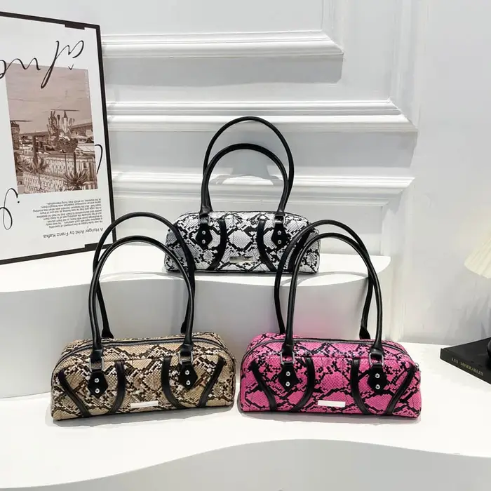 Sacs à bandoulière carrés en PU motif serpent